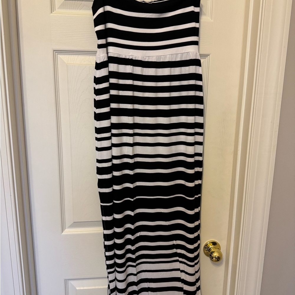 Athleta Black and White Striped Maxi Skirt - Picture 2 of 7
